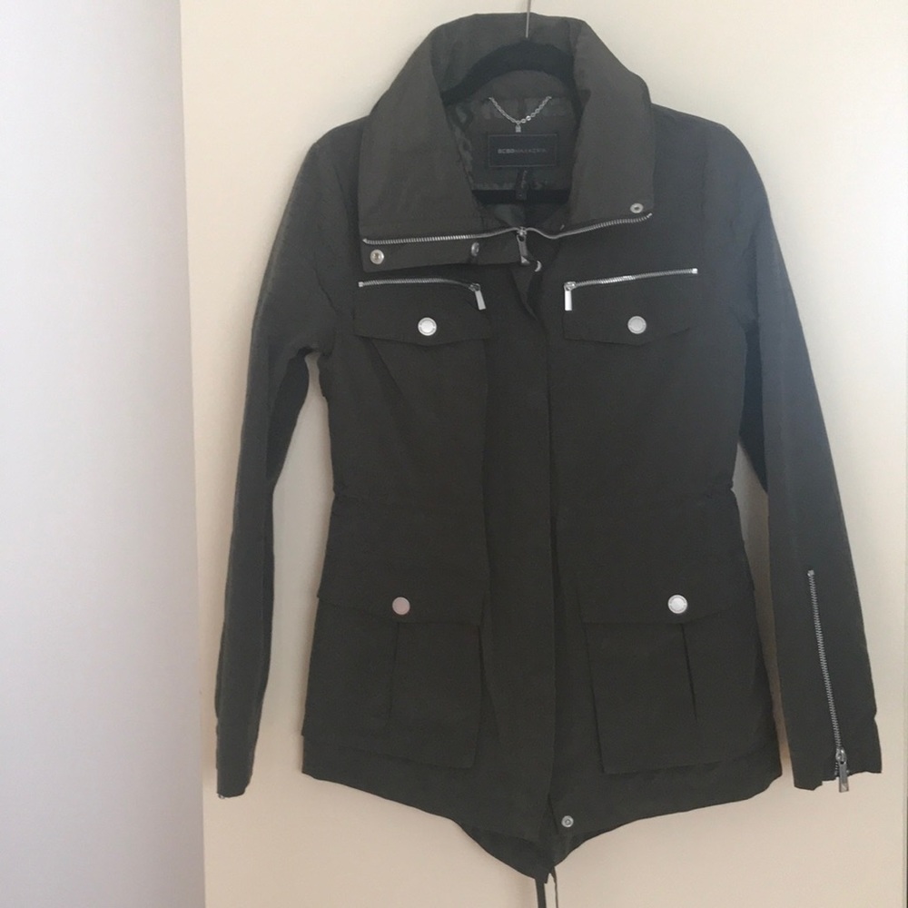 BCBG Max Azria Army Green Trench Jacket